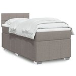 vidaXL Sommier à lattes de lit avec matelas Taupe 90x190 cm Tissu