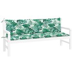 vidaXL Coussins de banc de jardin lot de 2 motif de feuilles