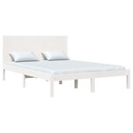 vidaXL Cadre de lit sans matelas blanc 140x200 cm bois de pin massif