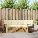 vidaXL Ensembles de canapés 4 Pièces Blanc et crème Polyester