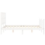 vidaXL Cadre de lit avec tête de lit blanc 140x200 cm bois massif