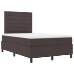 vidaXL Lit à ressorts avec matelas et lumière LED - Marron foncé  120x200 cm en tissu