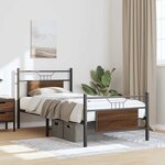 vidaXL Cadre de lit sans matelas chêne marron 75x190cm bois ingénierie