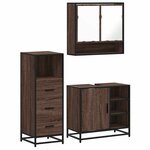 vidaXL Ensemble de meubles de salle de bain 3 Pièces Chêne marron