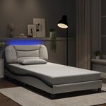 vidaXL Cadre de lit avec LED sans matelas blanc et noir 100x200 cm