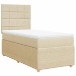 vidaXL Sommier à lattes de lit avec matelas Crème 100x200 cm Tissu