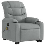 vidaXL Fauteuil inclinable de massage électrique Gris clair Tissu