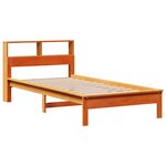 vidaXL Lit bibliothèque sans matelas cire marron 90x200 cm pin massif