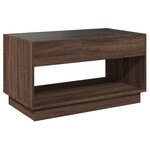 vidaXL Table basse avec LED infini chêne marron 90x50x50 cm
