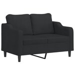 vidaXL Ensemble de canapés 3 Pièces avec coussins Noir Tissu