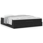 VidaXL Cadre de lit ottoman avec matelas noir 200x200cm velours