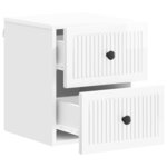 vidaXL Cabinet de chevet mural 2 Pièces Blanc brillant 33 x 34 5 x 40 cm