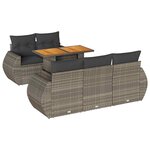 vidaXL Salon de jardin 6 Pièces avec coussins gris résine tressée