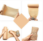 6 rouleaux de papier kraft en nid d’abeille 20cm x 50m linéaires