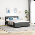 Lit à ressorts vidaXL avec matelas gris foncé 140x190 cm en tissu