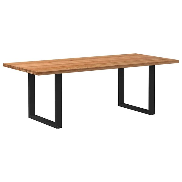 vidaXL Table à manger marron clair bois de chêne massif rectangulaire