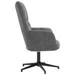 vidaXL Chaise de relaxation Gris foncé Velours