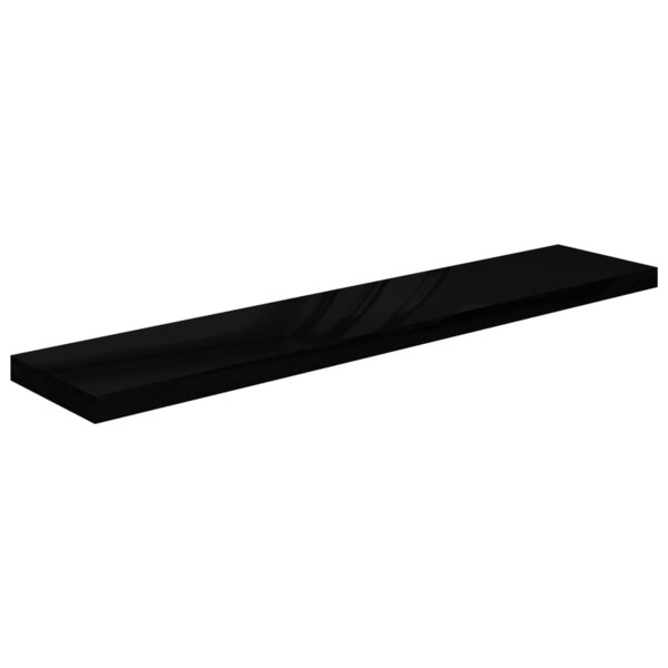 vidaXL Étagère murale flottante Noir brillant 120x23 5x3 8 cm MDF
