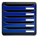 Module De Classement Big Box Plus 5 Tiroirs Iderama - Bleu Royal Brillant - Exacompta