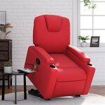vidaXL Fauteuil inclinable de massage Rouge Similicuir