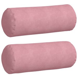 vidaXL Coussins d'accent 2 Pièces Rose Ø 25 x 70 cm