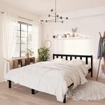 vidaXL Cadre de lit sans matelas noir bois massif