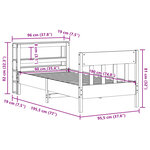 vidaXL Cadre de lit sans matelas blanc 90x190 cm bois de pin massif