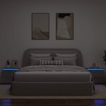 vidaXL Tables de chevet murales avec lumières LED 2 Pièces gris béton