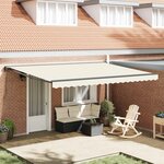 vidaXL Cadre d'auvent Crème 450 × 300 cm Polyester avec revêtement PU