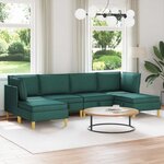 vidaXL Canapé modulaire avec rangement 6 Pièces Vert foncé Tissu