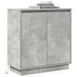 vidaXL Buffet LED Gris béton 71 x 34 5 x 75 cm Bois d'ingénierie