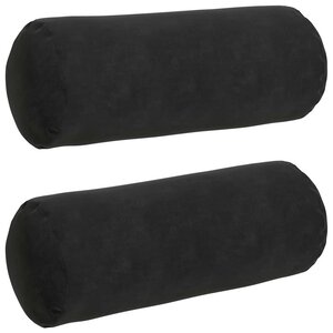 vidaXL Coussins d'accent 2 Pièces Noir Ø 15 x 40 cm