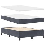 vidaXL Lit à ressorts avec matelas et banc gris foncé 120x190 cm en velours