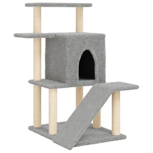 vidaXL Arbre à chat avec griffoirs en sisal gris clair 97 cm