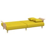 vidaXL Canapé-lit avec accoudoirs jaune clair tissu