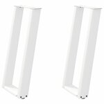 vidaXL Pieds de table console en U  2 pièces  blanc  28 x (72-73) cm  acier