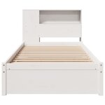 vidaXL Lit bibliothèque sans matelas blanc 75x190cm bois de pin massif