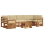 vidaXL Ensemble de canapés d'extérieur 8 pc Naturel et Beige