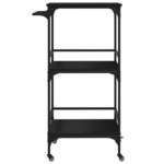 vidaXL Chariot de cuisine noir 60 5x50x105 cm bois d'ingénierie