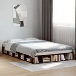 vidaXL Cadre de lit sans matelas chêne fumé 135x190 cm