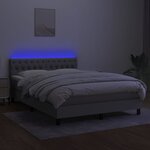 vidaXL Sommier à lattes de lit et matelas et LED Gris clair 140x200 cm