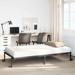 vidaXL Cadre de lit sans matelas pliable noir 100x200 cm acier