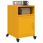 vidaXL Table de chevet jaune moutarde 36x39x59 cm acier