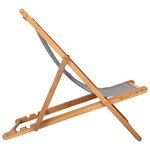 vidaXL Chaise de plage Gris clair Bois de teck massif