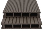 vidaXL Panneaux de terrasse creux WPC 15 m² 4 m Marron foncé