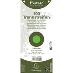 Paquet 100 Fiches Intercalaires Horizontales Unies Perforées Forever - 105x240mm - Vert - X 12 - Exacompta