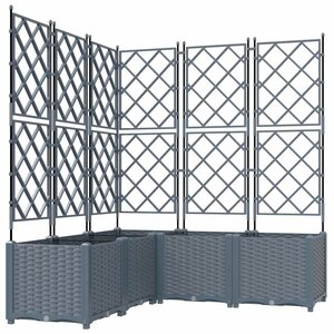 vidaXL Cache-pot de jardin 5 Pièces Gris Clair 120 x 120 x 143 cm Acier