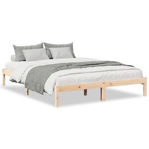 vidaXL Cadre de lit extra long sans matelas 160x210 cm bois massif pin
