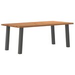 vidaXL Table à manger bord naturel bois massif chêne rectangulaire