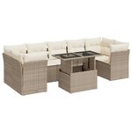 vidaXL Salon de jardin avec coussins 8 Pièces beige résine tressée